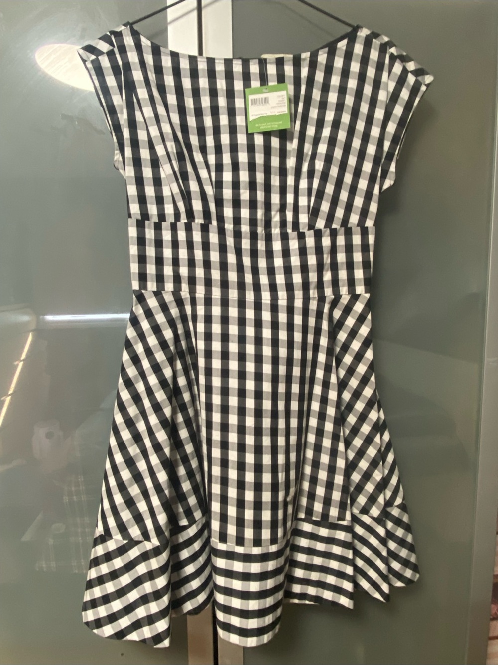 kate spade Black & White Gingham Fit-and-Flare Dress